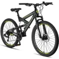 Licorne Bike Strong 2D Premium Mountainbike Shimano,Farbe:Schwarz/Lime;Zoll:27.5 - Schwarz