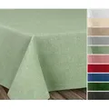 Beautex Tischdecke Fleckenabweisende bügelfreie Tischdecke mit Lotuseffekt, Leinenoptik (1-tlg) grün Rund | 140 cm x 140 cm