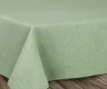 BEAUTEX fleckenabweisende und bügelfreie Tischdecke - Tischtuch mit Lotuseffekt - Tischwäsche in Leinenoptik, Rund 140 cm, Hellgrün