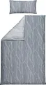 REDBEST Wendebettwäsche Microfaser-Satin grau Größe 1x 155x220 cm + 1x 40x80 cm