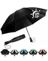 Chakipee Regenschirm Groß Sturmfest Kompakter Reise für Damen und Herren– Automatik Auf und Zu Taschenschirm Tragbarer UV-Schirm, Taschenschirme Schwarz 210T Beschichtung 115 cm Spannweite 8 Rippen