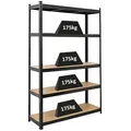 PROREGAL® Schwerlastregal Schwerlastregal Ragnar, HxBxT 180-200x90-120x40-50cm, Fachlast 175kg, Stabiles Lastenregal mit MDF- oder Stahlplatten 625-875kg Gesamtlast schwarz 120 cm x 180 cm x 40 cm