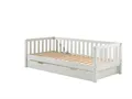 58 aufm Kessel Bettgestell Kojenbett mit Schublade Karena 211x98x68 Einzelbett Massivholz Weiß (inkl. Versand, Lieferung bis Verwendungsstelle), Liegefläche 90x200, Funktionsbett inkl. Lattenrost, Bettschublade