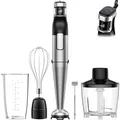 Stabmixer Set 5 in 1 1100W Edelstahl Zubehör schwarz Küche