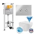 OLI Zoldo Wand-WC Set Tornado Vorwandelement WC-Sitz Betätigungsplatte Chrom