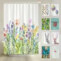 arteneur® - Bunte Blumen - Anti-Schimmel Duschvorhang 180x200 - Recycelt mit Öko-Tex Standard 100 - Beschwerter Saum, Blickdicht, Wasserdicht, Waschbar, 12 Ringe & E-Book