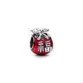 PANDORA ME Geflügeltes Herz Mini-Charm-Anhänger aus Sterling Silber mit künstlichem Kristall, Kompatibel Moments und ME Armbänder, 793626C01