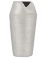 Beliani Vase mit breiter Öffnung Steinzeug Silber 33 cm hoch schlank rund modern Apamea