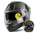 Bogotto Ezion Klapphelm, schwarz matt/grün, S