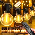 Lichterkette Außen Outdoor LED Strom - 30M Aussen Beleuchtung Garten Balkon - Lichterketten Glühbirnen Pavillon Terrasse Party Draußen String Lights - Wetterfest Dimmbar Fernbedienung Partybeleuchtung