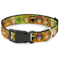 Scooby DOO Hundehalsband, Kunststoffschnalle, Scooby DOO-Figur, Gesichter, Nahaufnahme, Grün, 50,8 bis 78,9 cm, 3,8 cm breit
