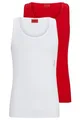 HUGO Herren Tank TOP Twin Pack Zweier-Pack Unterhemden aus Stretch-Baumwolle mit Logo Weiß L