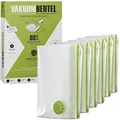 NORDIC® - Vakuumbeutel für Kleidung - 6x Größe S in 60x40cm - BPA Frei - Vakuumbeutel klein - Vacuum Bags for Clothing – Vakuumierbeutel Kleidung – Vacuum Storage Bags - Vakuum Reisebeutel