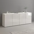 Sideboard "Egypt, Kommode, Schrank, Kredenz, grifflos", 4 Türen, Hochglanz lackiert, Breite 180, weiß hochgla