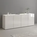 Sideboard INOSIGN "Egypt, Kommode, Schrank, Kredenz, grifflos", weiß (weiß hochgla), Breite 180cm, FSC-zertifizierter Holzwerkstoff, Sideboards, 4 Türen, Hochglanz lackiert, Breite 180