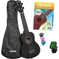 Cascha 3969 Sopran Ukulele Bundle Schwarz