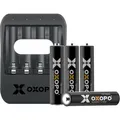 Oxopo Battery charger for Li-ion incl. 4 AA 1850mah Li-ion (4 Stk., AA, Ladegerät inkl. Akku) (OX2775AA)