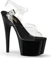 ADORE-708 Pleaser High-Heels Poledance Plateausandaletten klar schwarz