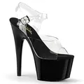 Pleaser Damen ADORE-708 Offene Sandalen, Transparent (CLR/Blk)