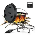 Dutch Oven Deckelheber BBQ Grill Gusseisen Feuertopf Gusstopf 5,7 L schwarz
