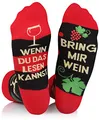 TODO Lustige Socken Wein Damen und Herren, Coole Socken mit Motiv - Bunte, Mehrfarbige, Verrückte (39-42, Wein)