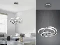 Große LED Pendelleuchte dimmbar, geschwungen Ø 60cm, Silber