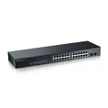 Zyxel 24-Port Gigabit Switch | Smart Managed | Rackmontage und lüfterloses Design | VLAN, IGMP, QoS [GS1900-24]