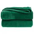 Kuscheldecke flauschig Flanell Wohndecke warm Oekotex Tagesdecke Überwurf Sofadecke fusselfrei Fleecedecke Super Soft Decke 130x170 cm Typ380 waldgrün
