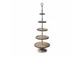 Mirabeau Etagere Etagere Clarette braun/silber, Ablagefläche: Mangoholz (mangifera indica), Gestell: Aluminiumguss
