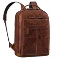 STILORD "Nami Leder Laptop Rucksack 15 Zoll - Eleganter Business Backpack für Damen und Herren - Perfekt für Arbeit, Uni und Reisen - Lederrucksack Groß Echtleder Farbe:Salerno - braun