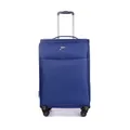 Stratic Light + Koffer Weichschale Reisekoffer Trolley Rollkoffer mittelgroß, TSA Kofferschloss, 4 Rollen, Erweiterbar, Größe M, Blau