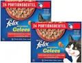 (€ 6,53/kg) Felix Sensations Gelees - mit Rind, Huhn, Ente, Lamm- 48 x 85 g