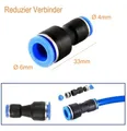 4mm auf 6mm Reduzier Verbinder gerade Pneumatik Druckluft Steck Fitting 6mm 4mm