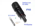 1x weiblich PV4 Buchse Qualitäts Solarstecker Buchse Solar 2,5-6mm² IP68 1500V