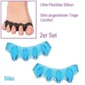2 Ultra Comfort Gel Silikon Zehentrenner Fußnägel färben Zehen Trenner blau