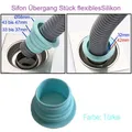 Sifon Silikon Übergang Stück Adapter 33-47mm Abfluß Waschmaschine etc. türkis