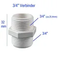 3/4" Verbinder Fitting Kaltwasser Verbinder Regentonne etc.