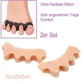 2 Ultra Comfort Gel Silikon Zehentrenner Fußnägel färben Zehen Trenner hautfarb