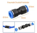 6mm Verbinder gerade Pneumatik Druckluft Steck Fitting 6mm