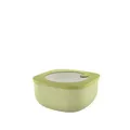 Guzzini - Kitchen Active Design, STORE&MORE BIO, Dicht schließende niedrige Dosen für Kühlschrank/Gefrierschrank/Mikrowelle (M) - Avocadogrün, 16 x16 x h7,8 cm | 975 cc - 170720253