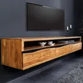 riess-ambiente Hängendes TV-Lowboard MAMMUT 160cm braun Akazie honey finish Massivholz Baumkante TV-Board TV-Schrank