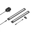 ledscom.de LED Unterbau-Leuchte SIRIS schwarz matt, flach, je 30cm, je 370lm, weiß, 2er Set