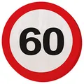 20 SERVIETTEN MOTIV VERKEHRSZEICHEN 60.GEBURTSTAG D:15,5 cm