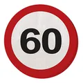 Folat 20 Servietten * 60. Geburtstag * mit Verkehrsschild-Design // Set Napkins Jubiläum Sechzig Jahre