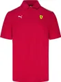 Scuderia Ferrari Poloshirt Logo Puma, Offizieller Fanartikel, Rotes Poloshirt mit Ferrari Wappen, 100% Baumwolle
