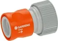 Gardena Profi-System Übergangsstück 2814-20 | Wasserstop | Schlauchanschluss 19mm auf 13mm | Kunststoff | orange/grau