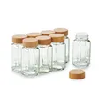 BETTY BOSSI Gewürzstreuer Glas mit Bambusdeckel 8 Stück 110 ml wiederverwendbar