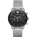 Herrenuhr der Marke Emporio Armani in der Farbe silber. Das Gehäuse hat einen Durchmesser von 43 mm.  Marke: Emporio ArmaniModellname: AR11104 (43mm)Kategorie: HerrenarmbanduhrMaterialien: EdelstahlFarbe: silberUhr: Quarz