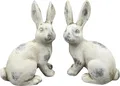 Hase VALO Osterfigur creme 2Fsort. Vintage Polyresin 11x6 H15cm Skulptur Ostern