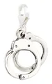 Charm / Anhänger Handschellen mit Karabinerverschluss aus 925 Sterling Silber